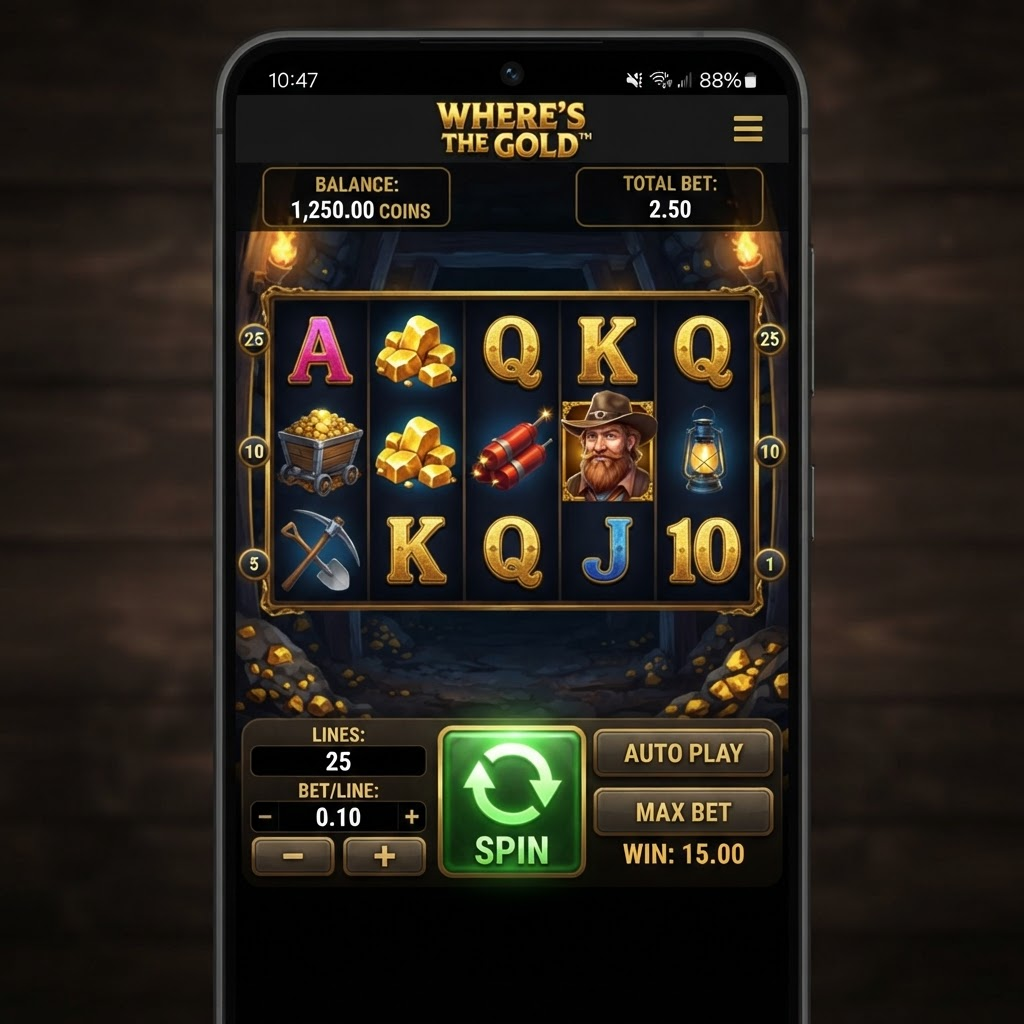 Where's the Gold pokies on mobile device